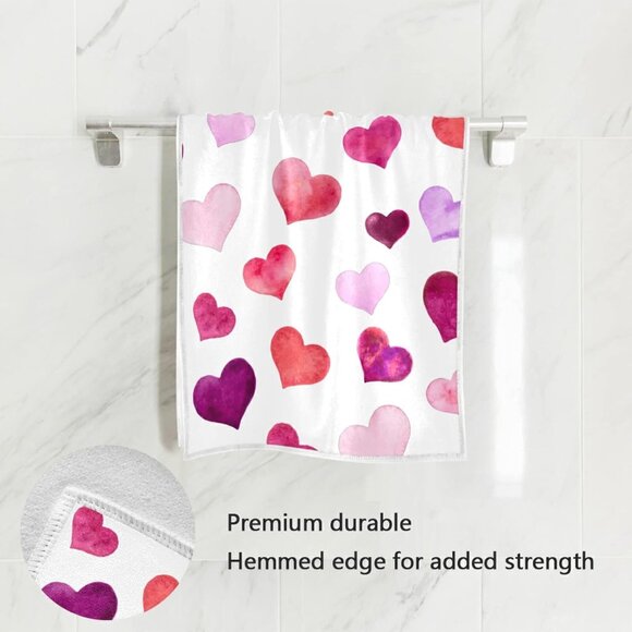 Valentine's Day Hand Towels, Hearts Valentine's Day Highly Absorbent Hand Towels - Picture 3 of 4